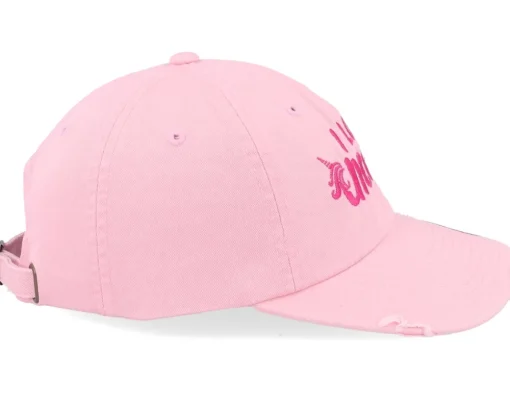 Online Unicorns I Love Pink Destroyed Dad Cap -