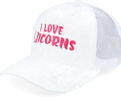 Trucker-Unicorns I Love Velvet White/White A-frame Trucker -