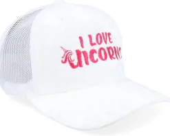 Trucker-Unicorns I Love Velvet White/White A-frame Trucker -