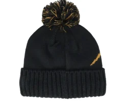 Pom Beanies-Bauer Intarsia Knit Black/Yellow Pom -