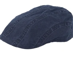 Organic Caps-Stetson Ivy Cap Delave Organic Cotton Navy Flat Cap -