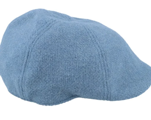 Sale Seeberger Ivy Cap In Wool-mix Fabric Blue Flat Cap -