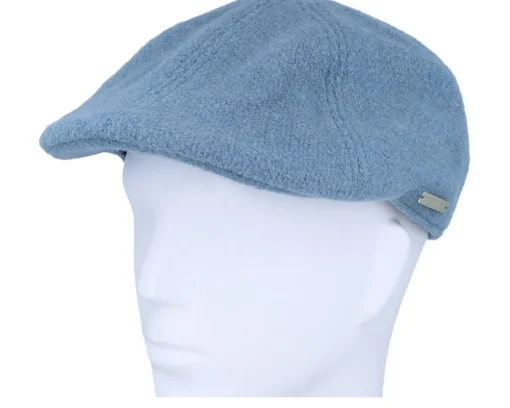 Sale Seeberger Ivy Cap In Wool-mix Fabric Blue Flat Cap -