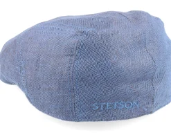 Fashion Stetson Ivy Linen Blue Flat Cap -