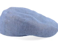 Fashion Stetson Ivy Linen Blue Flat Cap -