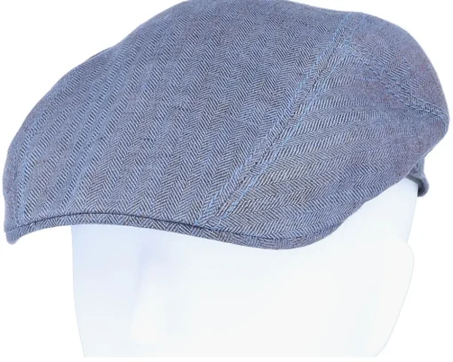 Fashion Stetson Ivy Linen Blue Flat Cap -