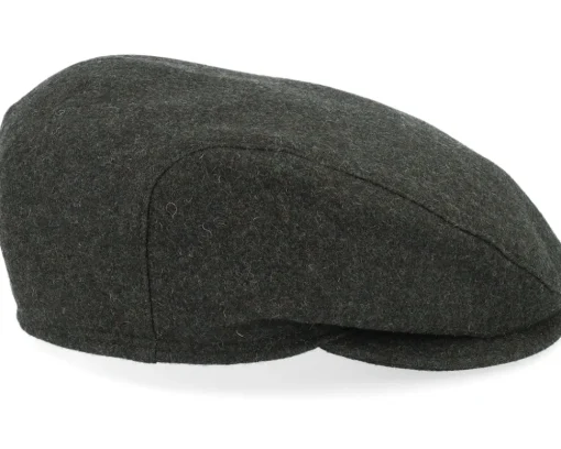 Flat Caps-Wigéns Ivy Slim Cap Ear Flap Olive Melange Flat Cap -