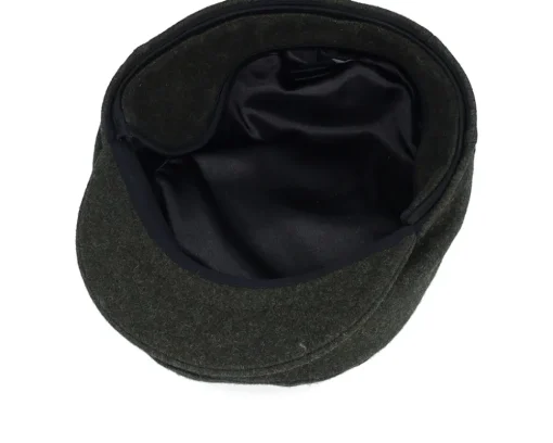 Flat Caps-Wigéns Ivy Slim Cap Ear Flap Olive Melange Flat Cap -