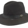 Clearance MJM Hats Jackson Canvas Cotton Black Fedora -
