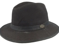 Clearance MJM Hats Jackson Canvas Cotton Black Fedora -