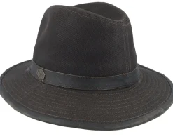 Clearance MJM Hats Jackson Canvas Cotton Black Fedora -