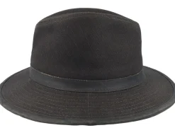Clearance MJM Hats Jackson Canvas Cotton Black Fedora -