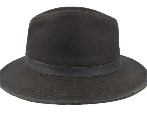 Clearance MJM Hats Jackson Canvas Cotton Black Fedora -