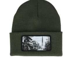 Outlet Public Domain Japan Beanie Olive Cuff - Green