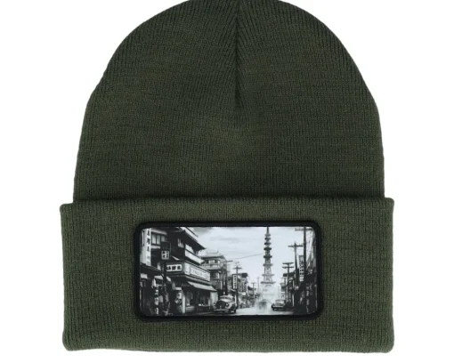 Outlet Public Domain Japan Beanie Olive Cuff - Green
