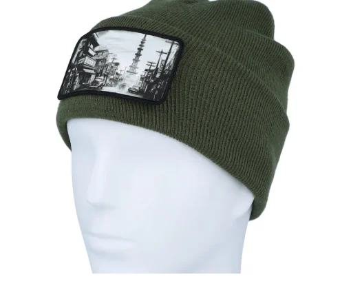 Outlet Public Domain Japan Beanie Olive Cuff - Green
