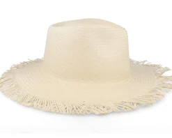 Outlet Brixton Jo Frayed Honey Fedora Straw Hat -