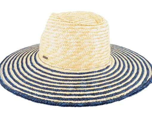 Straw Hat-Brixton Joanna Festival Hat Honey/Joe Blue Straw Hat -