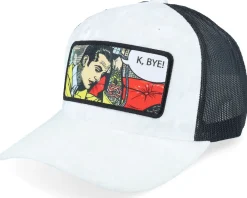 Trucker | Velvet Caps-Calza Pennello K Bye. Pop Art Velvet /Black A-Frame Trucker - White