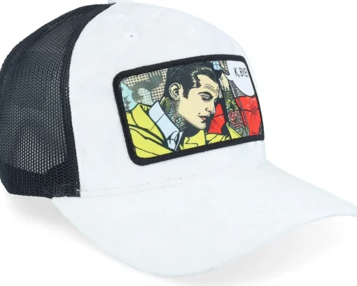 Trucker | Velvet Caps-Calza Pennello K Bye. Pop Art Velvet /Black A-Frame Trucker - White
