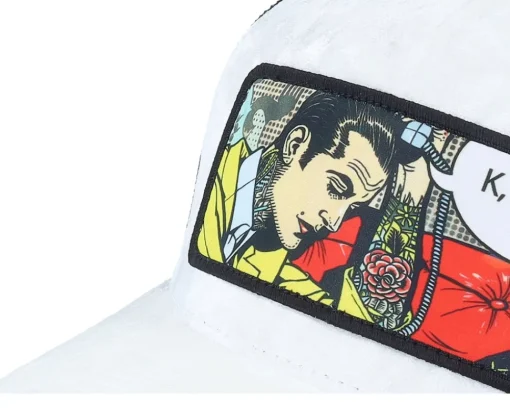 Trucker | Velvet Caps-Calza Pennello K Bye. Pop Art Velvet /Black A-Frame Trucker - White