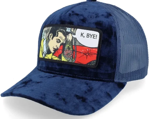 Trucker | Velvet Caps-Calza Pennello K Bye. Pop Art Velvet /Black A-Frame Trucker - White