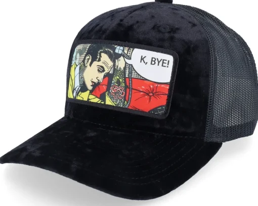 Trucker | Velvet Caps-Calza Pennello K Bye. Pop Art Velvet /Black A-Frame Trucker - White