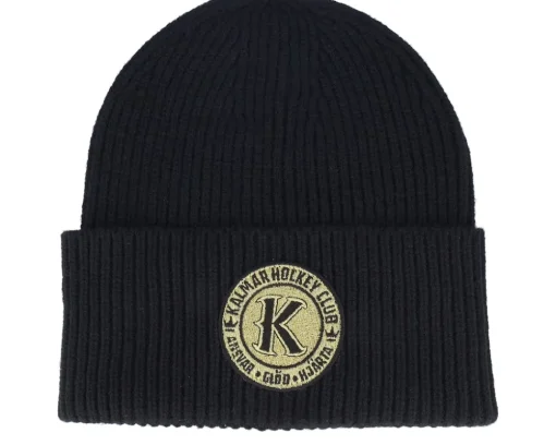 New Hatstore Kalmar HC Black/Gold Patch Black Oversized Cuff -