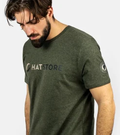 Accessories-Hatstore Khaki Heather Beige/Black T-shirt - Green
