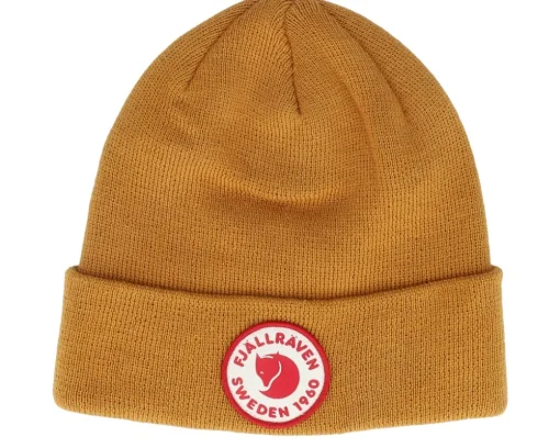 Outlet Fjällräven Kids 1960 Logo Hat Acorn Cuff - Yellow