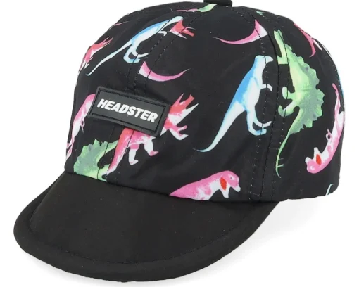 Sale Headster Kids 0-6 Months Dino Short Brim Black Adjustable -