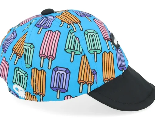 Sale Headster Kids 0-6 Months Pop Neon Blue Short Brim Aqua Dream Adjustable -