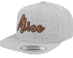 Snapback-Kiddo Cap Kids Alice Engraved Patch Heather Snapback - Grey