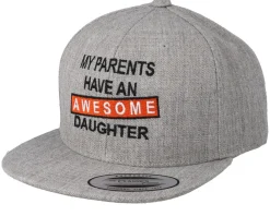 Kids-Kiddo Cap Kids Awesome Daughter Heather Grey Snapback -