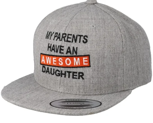 Kids-Kiddo Cap Kids Awesome Daughter Heather Grey Snapback -