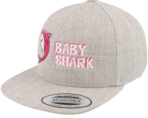 Snapback | Kids-Kiddo Cap Kids Baby Shark Heather Snapback - Grey