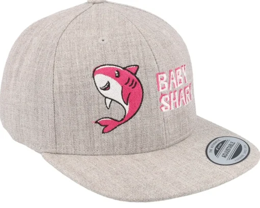 Snapback | Kids-Kiddo Cap Kids Baby Shark Heather Snapback - Grey