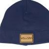 Traditional Beanies | Organic Beanies-Babybugz Kids Baby With Engraved Suede Patch Nautical Navy Beanie - Blue