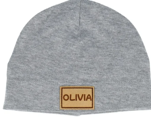 Traditional Beanies | Organic Beanies-Babybugz Kids Baby With Engraved Suede Patch Nautical Navy Beanie - Blue