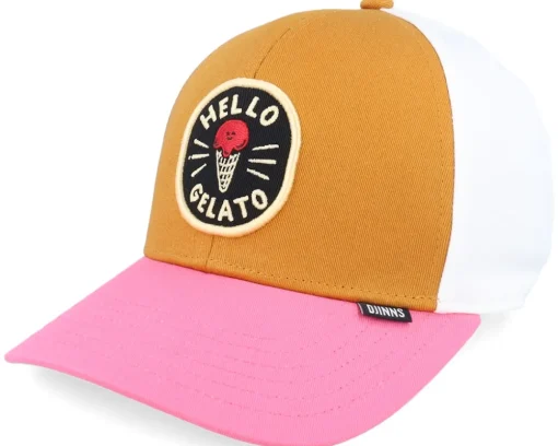 Sale Djinns Kids Basic Cap Food Gelato Brown/Rose Adjustable -