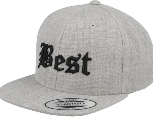 Kids-Kiddo Cap Kids Best Old English 3d Heather Snapback - Grey