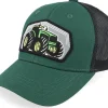 Kids-Kiddo Cap Kids Big Tractor Grey Patch Green/Black Trucker -