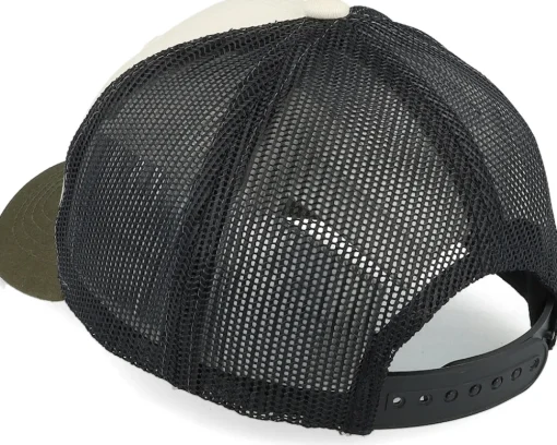 Kids-Kiddo Cap Kids Big Tractor Grey Patch Ivory/Black/Dark Mesh Trucker - Green, White