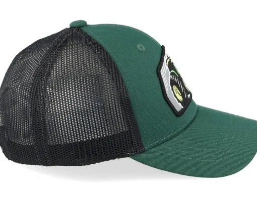 Kids-Kiddo Cap Kids Big Tractor Grey Patch Green/Black Trucker -