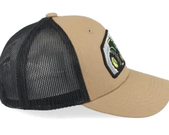 Hot Kiddo Cap Kids Big Tractor Grey Patch Caramel/Black Trucker - Beige