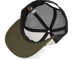 Kids-Kiddo Cap Kids Big Tractor Grey Patch Ivory/Black/Dark Mesh Trucker - Green, White