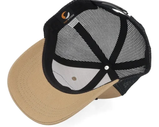 Hot Kiddo Cap Kids Big Tractor Grey Patch Caramel/Black Trucker - Beige