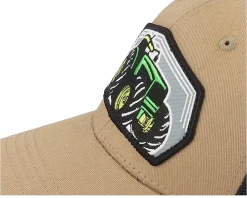 Hot Kiddo Cap Kids Big Tractor Grey Patch Caramel/Black Trucker - Beige