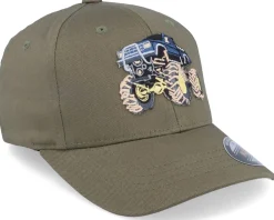 Kids-Kiddo Cap Kids Big Wheels Monster Truck Olive Flexfit -
