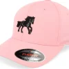 Hot Kiddo Cap Kids Black Horse Wooly Combed Flexfit - Pink